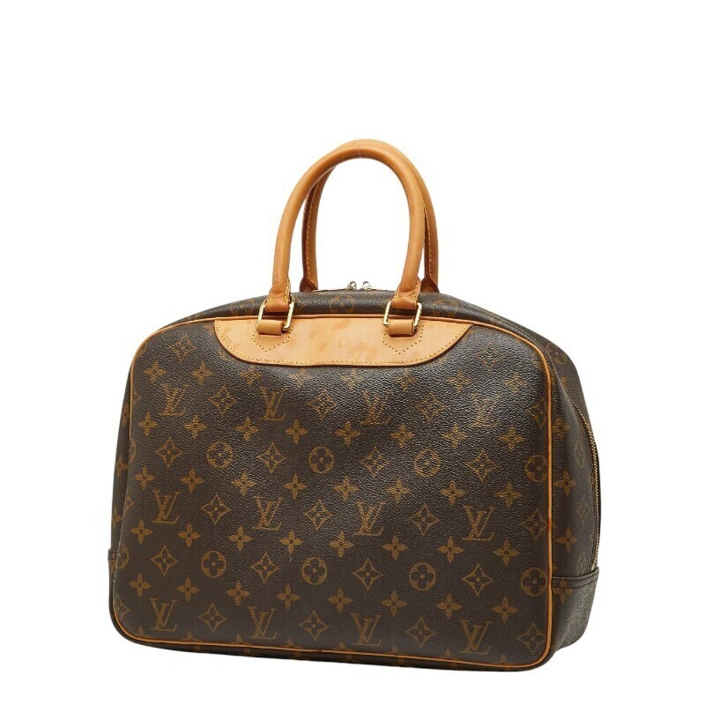 Louis Vuitton Handbag Monogram Brown Leather Deauville Brown